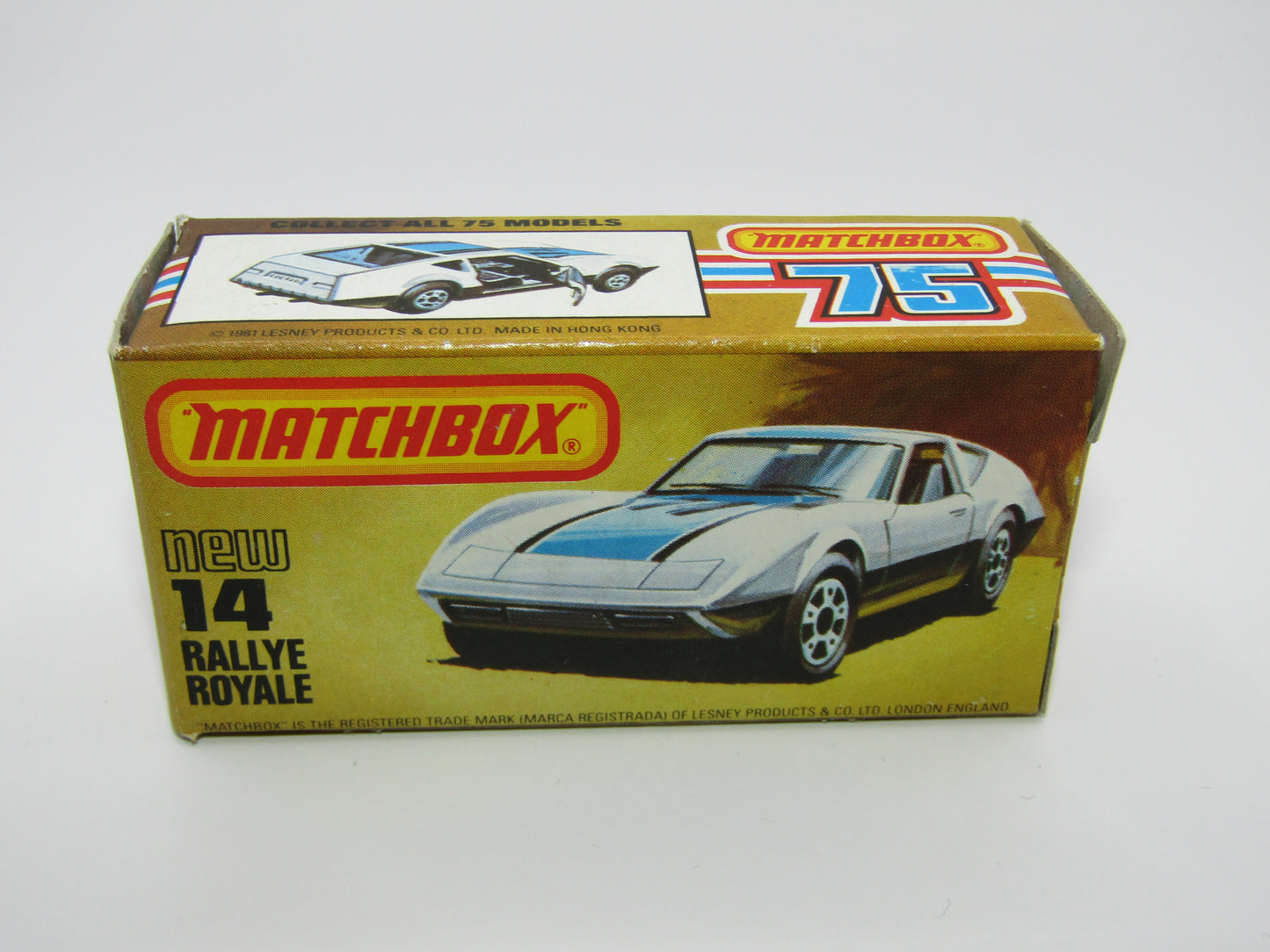 Matchbox Superfast No 14D Rallye Royale (Monteverdi Hai Cast) Amber Windows 5 Spoke Wheels, USA Picture Box