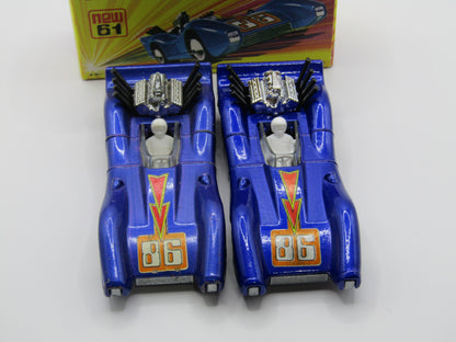 Matchbox Superfast 61B Blue Shark Silvery Metallic Blue SILVER Base