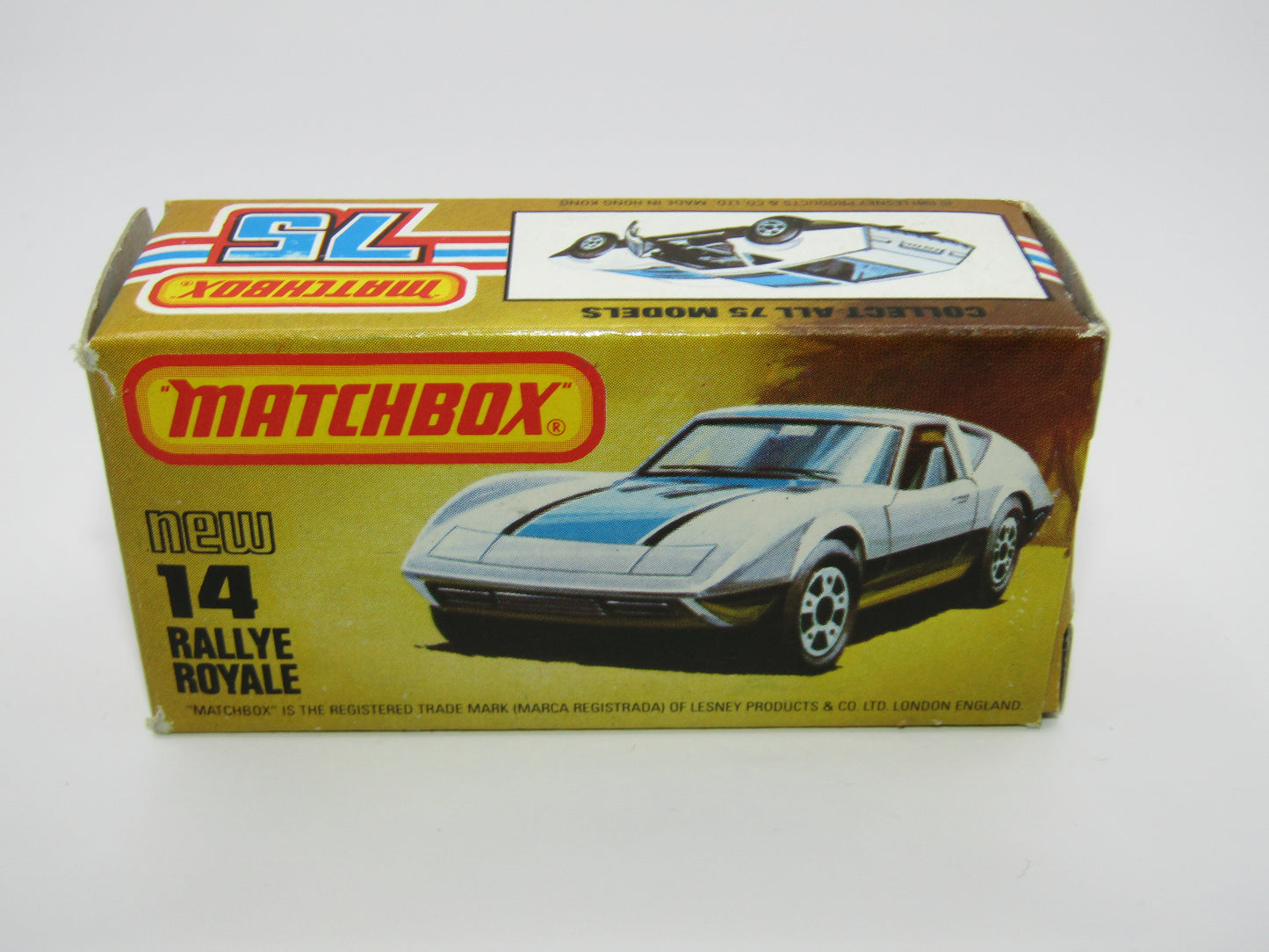 Matchbox Superfast No 14D Rallye Royale (Monteverdi Hai Cast) Amber Windows 5 Spoke Wheels, USA Picture Box