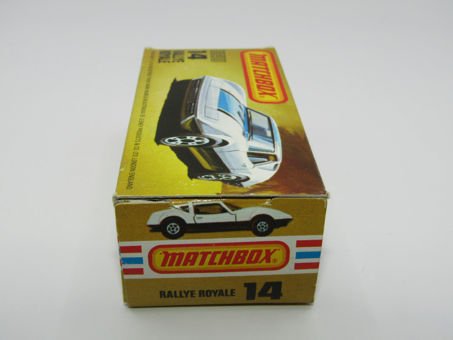 Matchbox Superfast No 14D Rallye Royale (Monteverdi Hai Cast) Amber Windows 5 Spoke Wheels, USA Picture Box