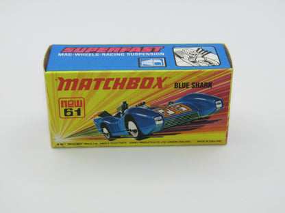 Matchbox Superfast 61B Blue Shark Silvery Metallic Blue SILVER Base