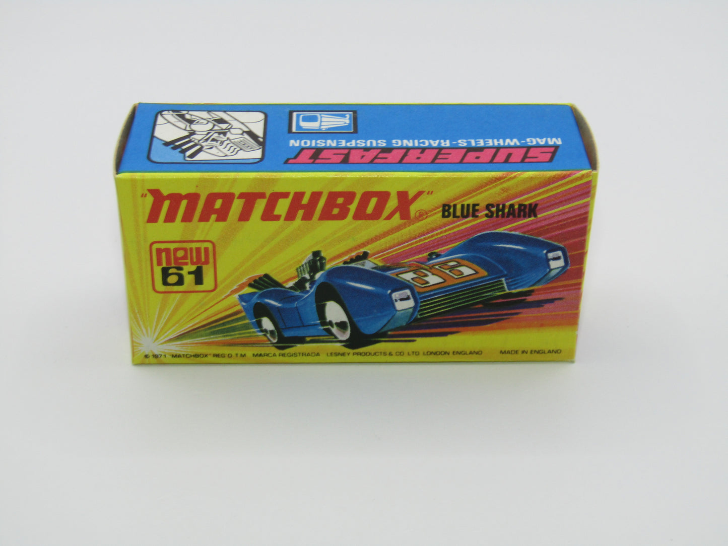 Matchbox Superfast 61B Blue Shark Silvery Metallic Blue SILVER Base