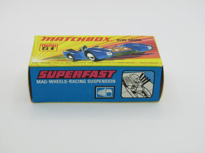 Matchbox Superfast 61B Blue Shark Silvery Metallic Blue SILVER Base