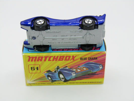 Matchbox Superfast 61B Blue Shark Metallic Blue SILVER Base