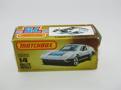 Matchbox Superfast No 14D Rallye Royale (Monteverdi Hai Cast) Clear Windows 5 Spoke Wheels, USA Picture Box