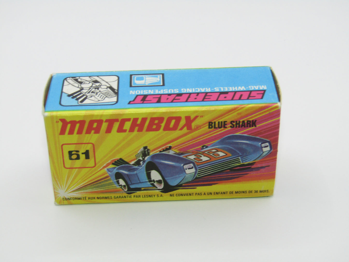 Matchbox Superfast 61B Blue Shark Metallic Blue SILVER Base