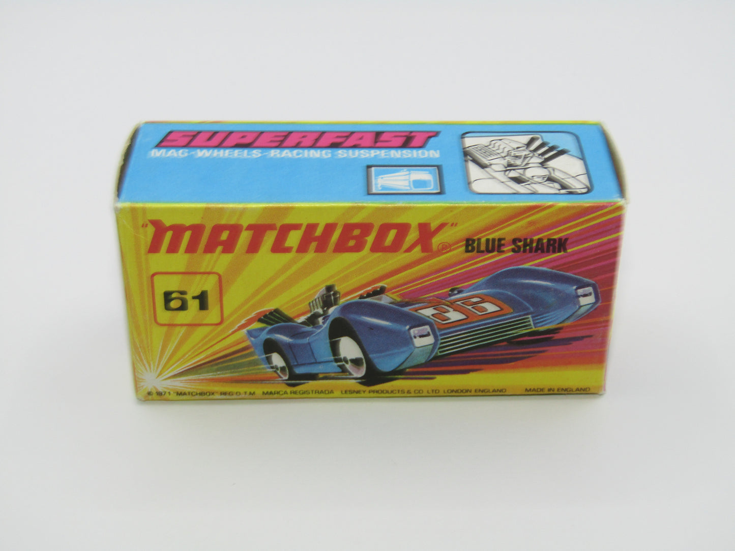 Matchbox Superfast 61B Blue Shark Metallic Blue SILVER Base