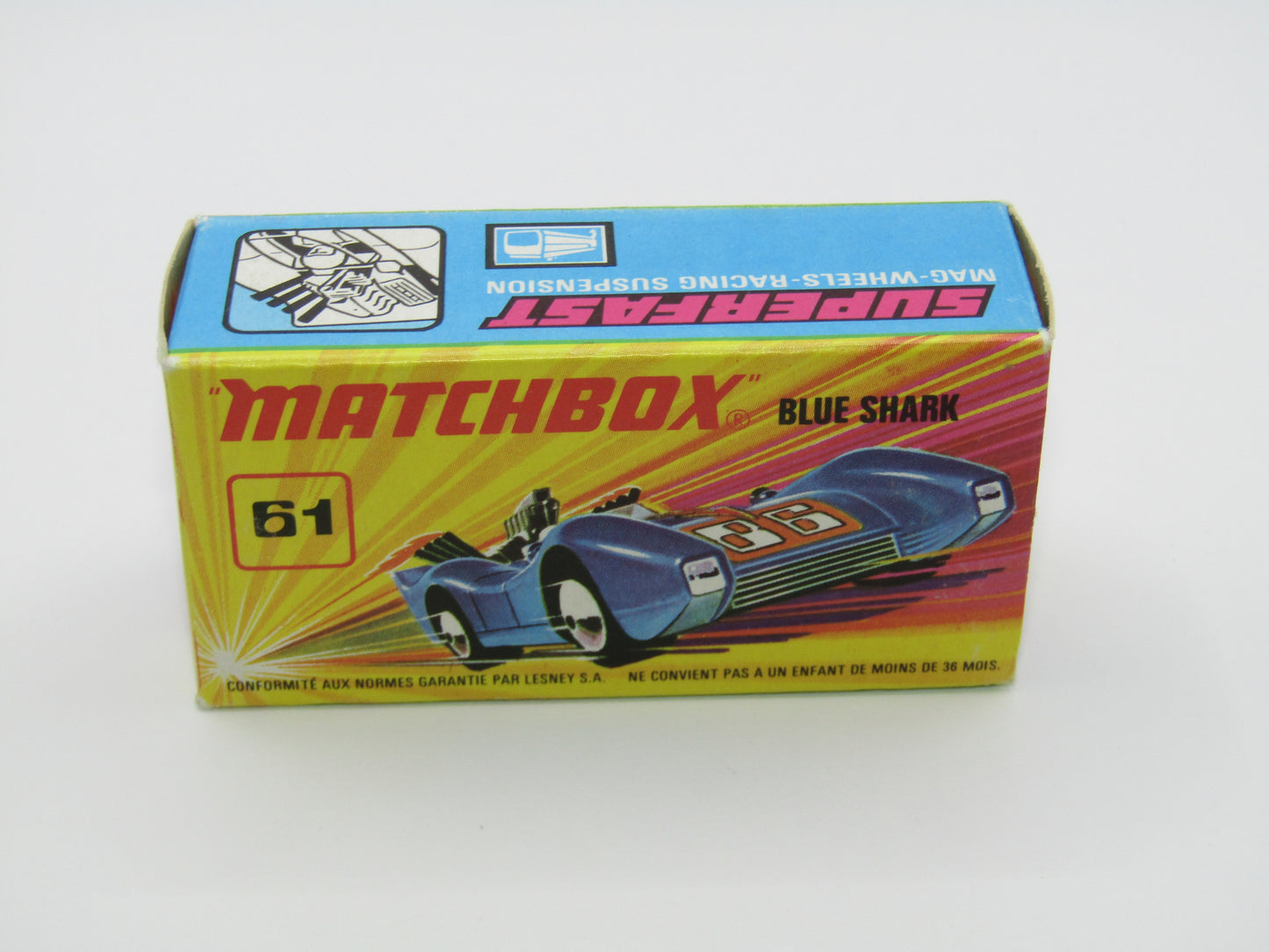Matchbox Superfast 61B Blue Shark Metallic Blue SILVER Base