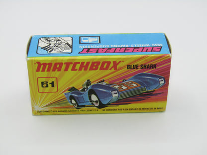 Matchbox Superfast 61B Blue Shark Metallic Blue SILVER Base
