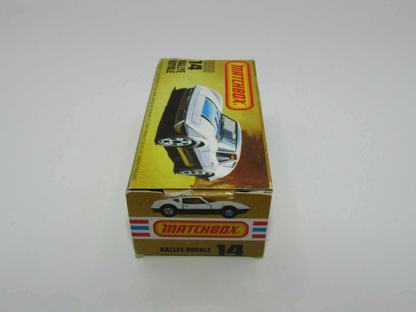 Matchbox Superfast No 14D Rallye Royale (Monteverdi Hai Cast) Clear Windows 5 Spoke Wheels, USA Picture Box