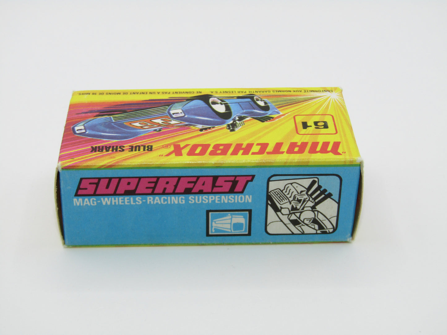 Matchbox Superfast 61B Blue Shark Metallic Blue SILVER Base