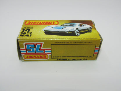 Matchbox Superfast No 14D Rallye Royale (Monteverdi Hai Cast) Clear Windows 5 Spoke Wheels, USA Picture Box