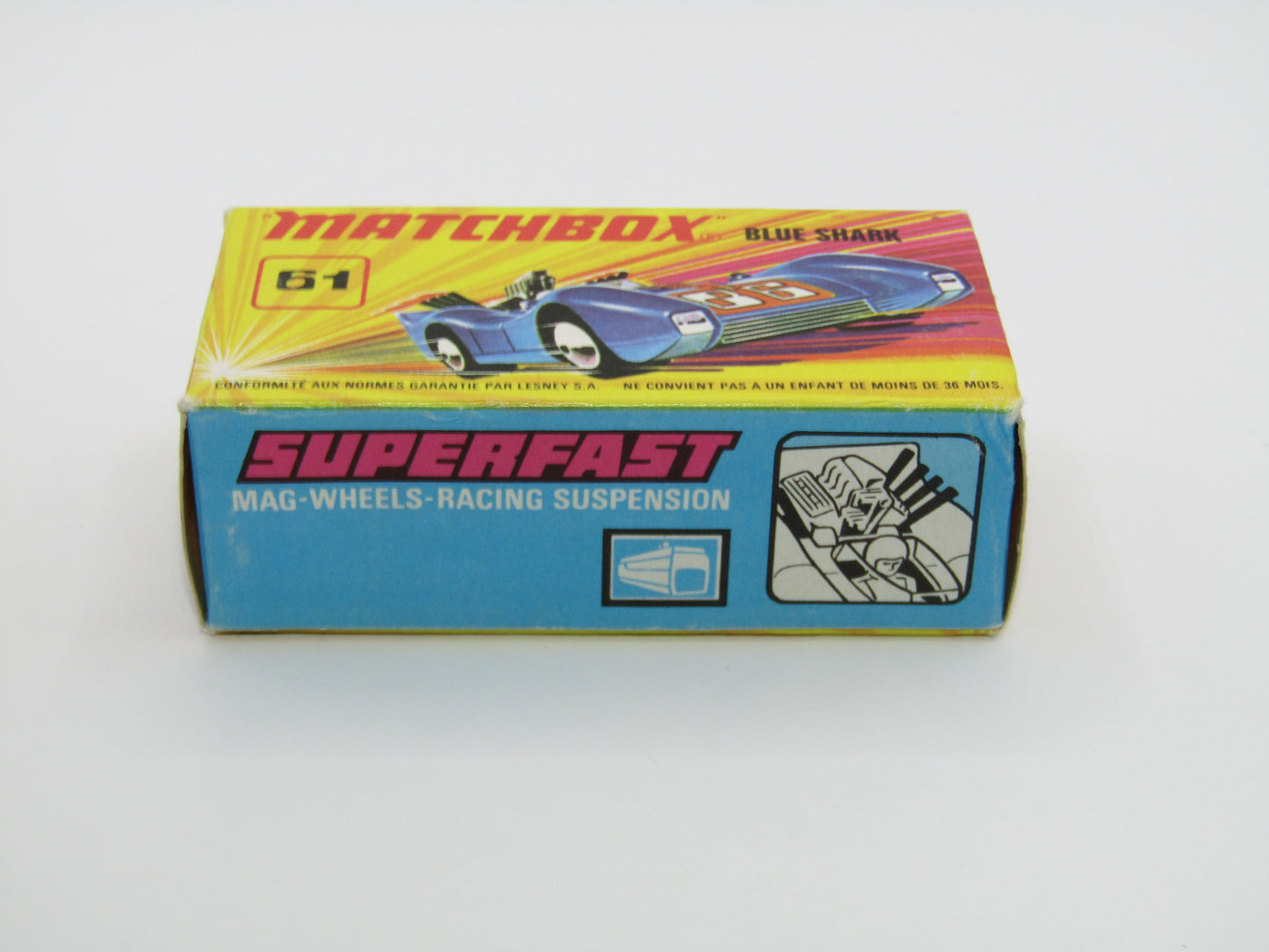 Matchbox Superfast 61B Blue Shark Metallic Blue SILVER Base