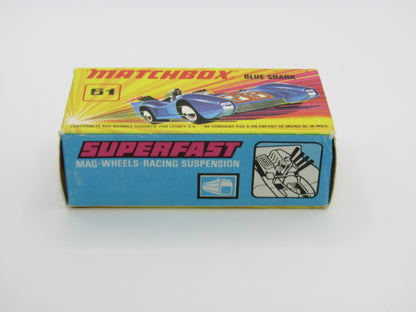 Matchbox Superfast 61B Blue Shark Metallic Blue SILVER Base