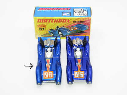 Matchbox Superfast 61B Blue Shark 1st Release LIGHT Metallic Blue
