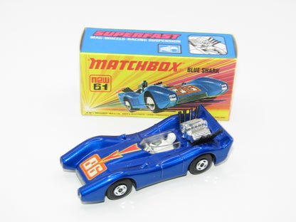 Matchbox Superfast 61B Blue Shark 1st Release LIGHT Metallic Blue
