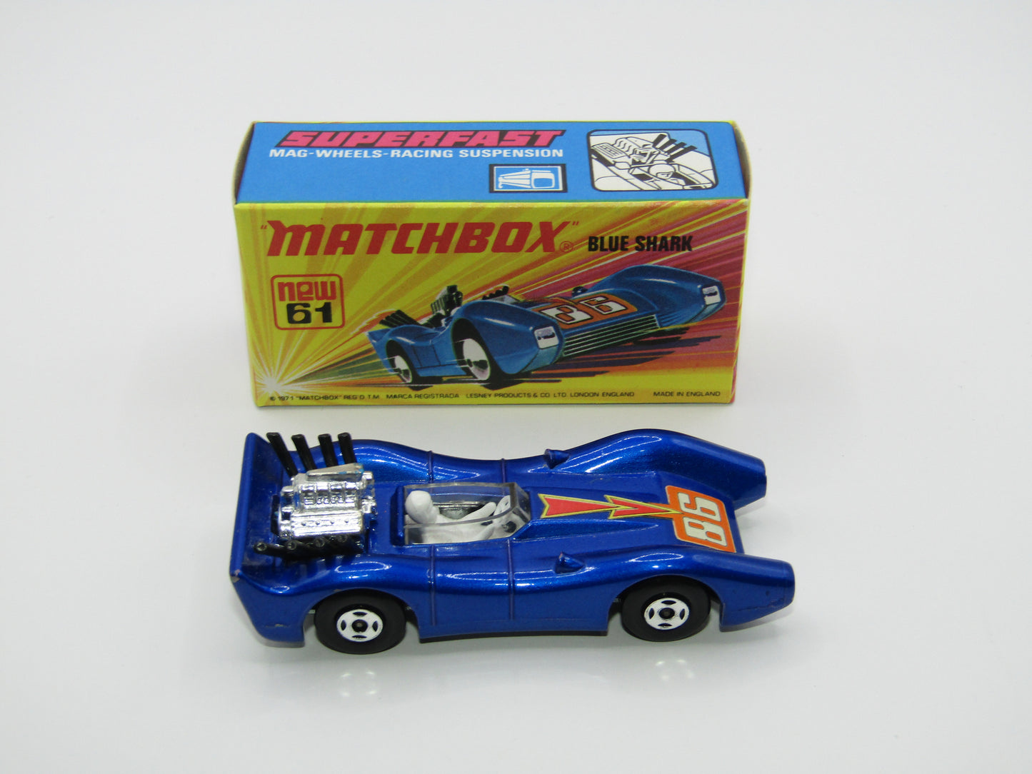 Matchbox Superfast 61B Blue Shark 1st Release LIGHT Metallic Blue