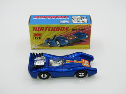 Matchbox Superfast 61B Blue Shark 1st Release LIGHT Metallic Blue