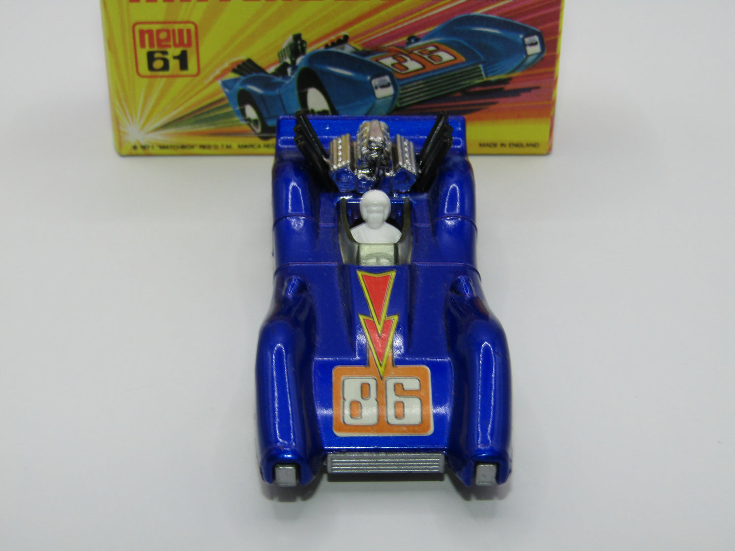 Matchbox Superfast 61B Blue Shark Light Amber Windows SILVER Base