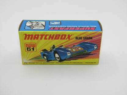 Matchbox Superfast 61B Blue Shark Light Amber Windows SILVER Base