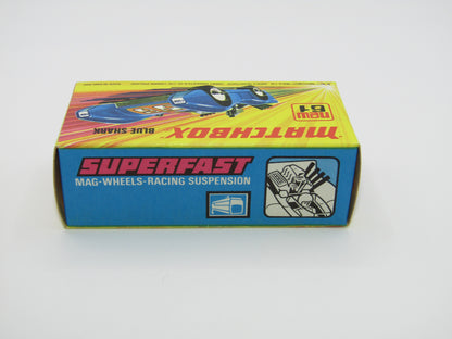 Matchbox Superfast 61B Blue Shark Light Amber Windows SILVER Base