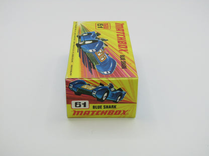 Matchbox Superfast 61B Blue Shark Light Amber Windows SILVER Base