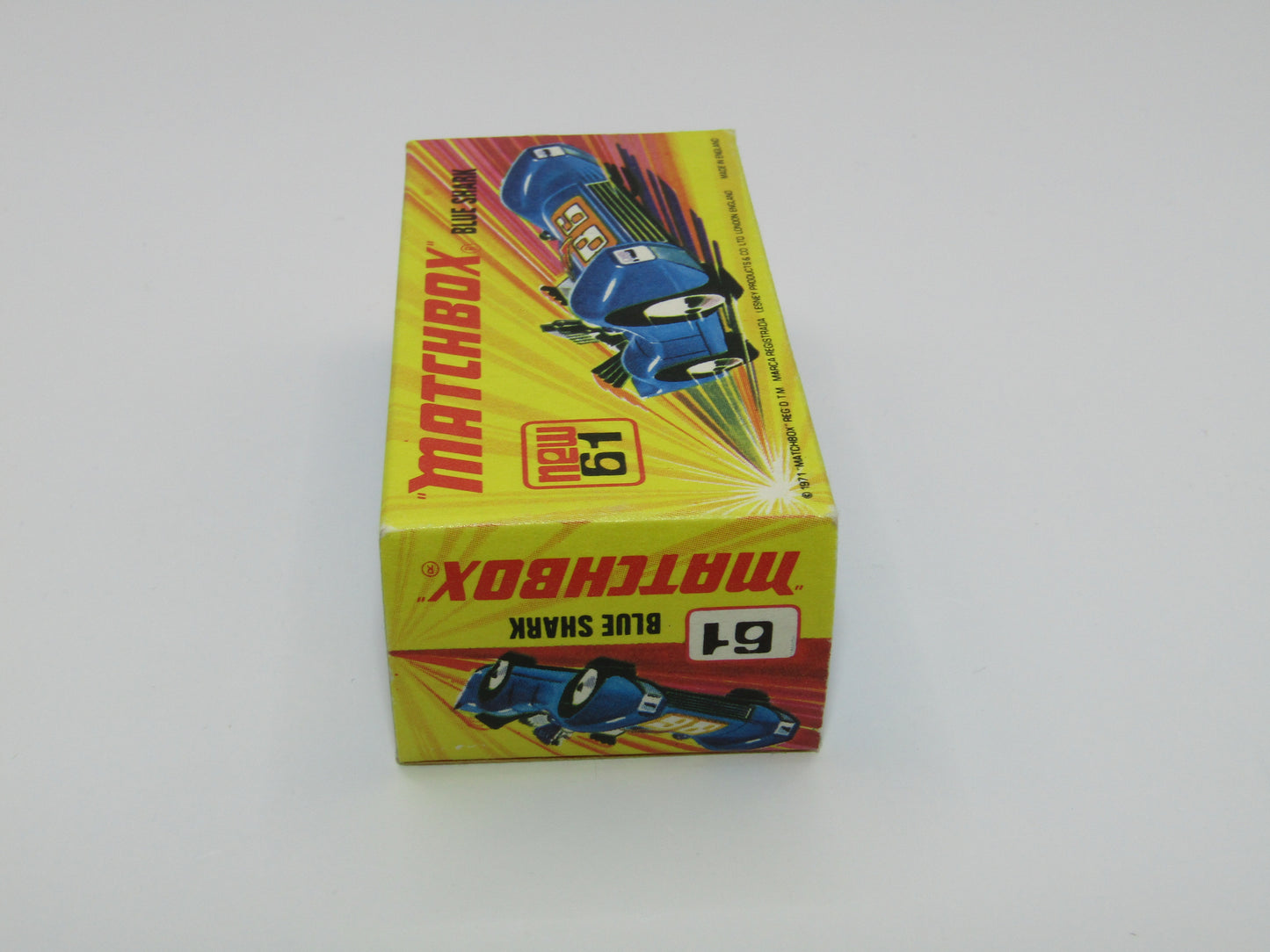 Matchbox Superfast 61B Blue Shark DARK AMBER Yellow Windows SILVER Base