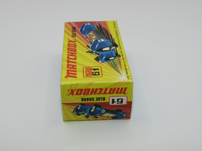 Matchbox Superfast 61B Blue Shark DARK AMBER Yellow Windows SILVER Base