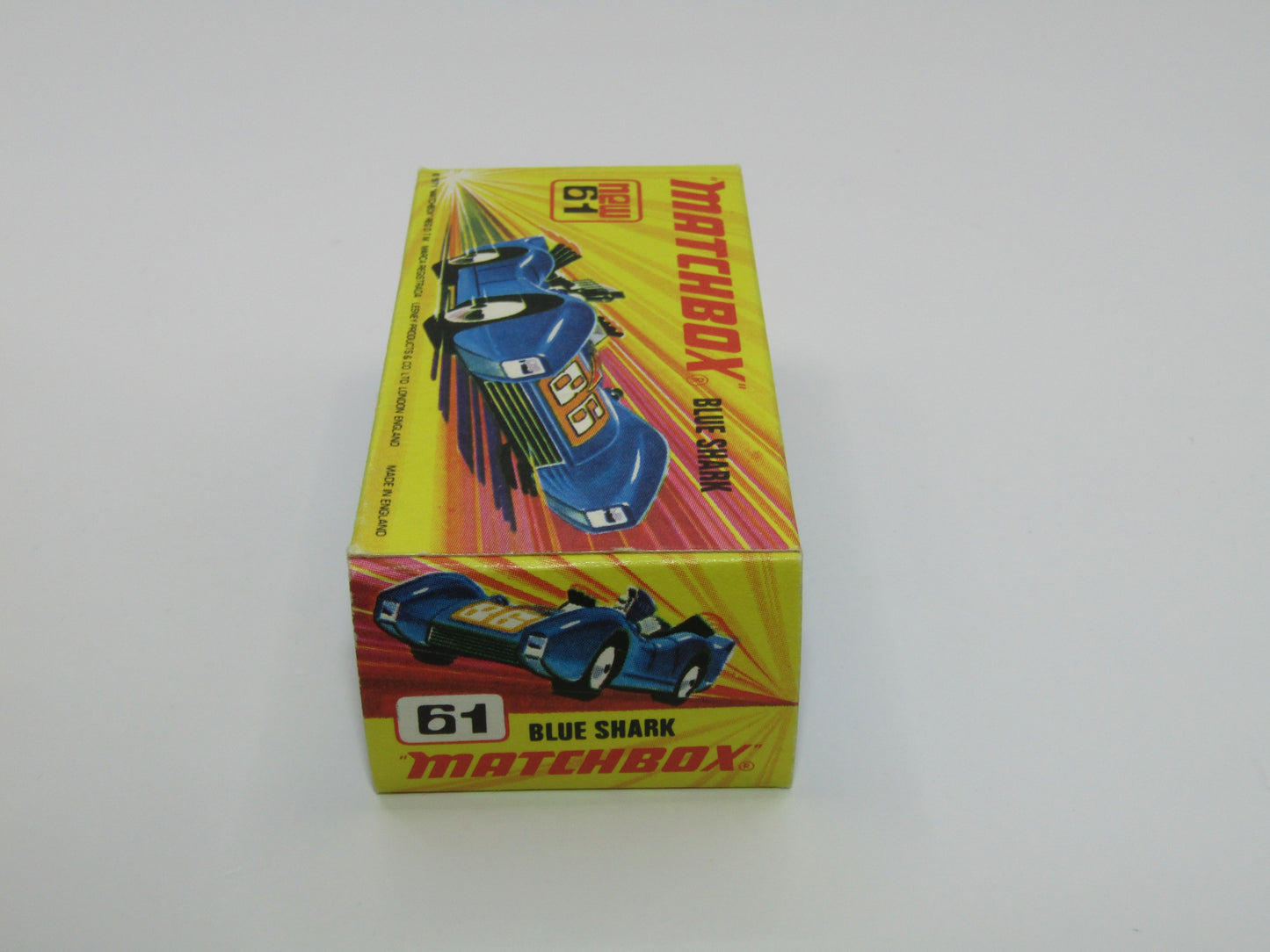 Matchbox Superfast 61B Blue Shark DARK AMBER Yellow Windows SILVER Base
