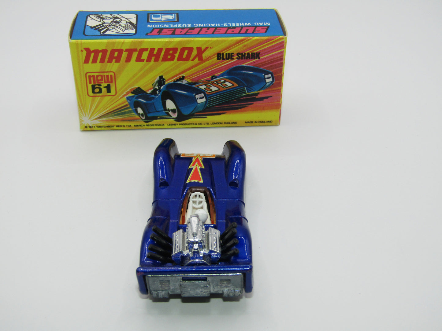 Matchbox Superfast 61B Blue Shark ORANGE Windows Unpainted Base