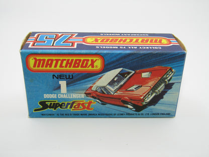 Matchbox Superfast 1C Dodge Challenger Light Blue SMOKE Windows