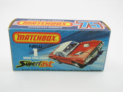Matchbox Superfast 1C Dodge Challenger Light Blue SMOKE Windows