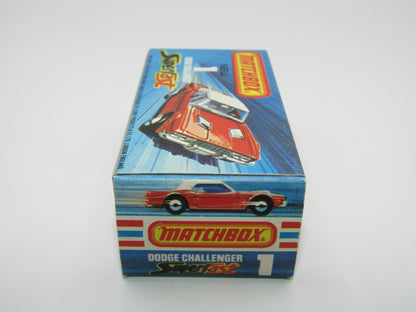 Matchbox Superfast 1C Dodge Challenger Light Blue SMOKE Windows