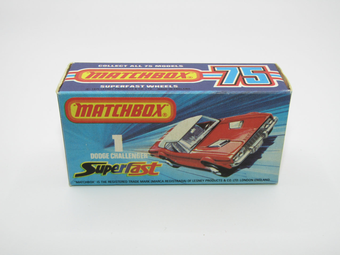Matchbox Superfast 1C Dodge Challenger Light Blue Clear Windows