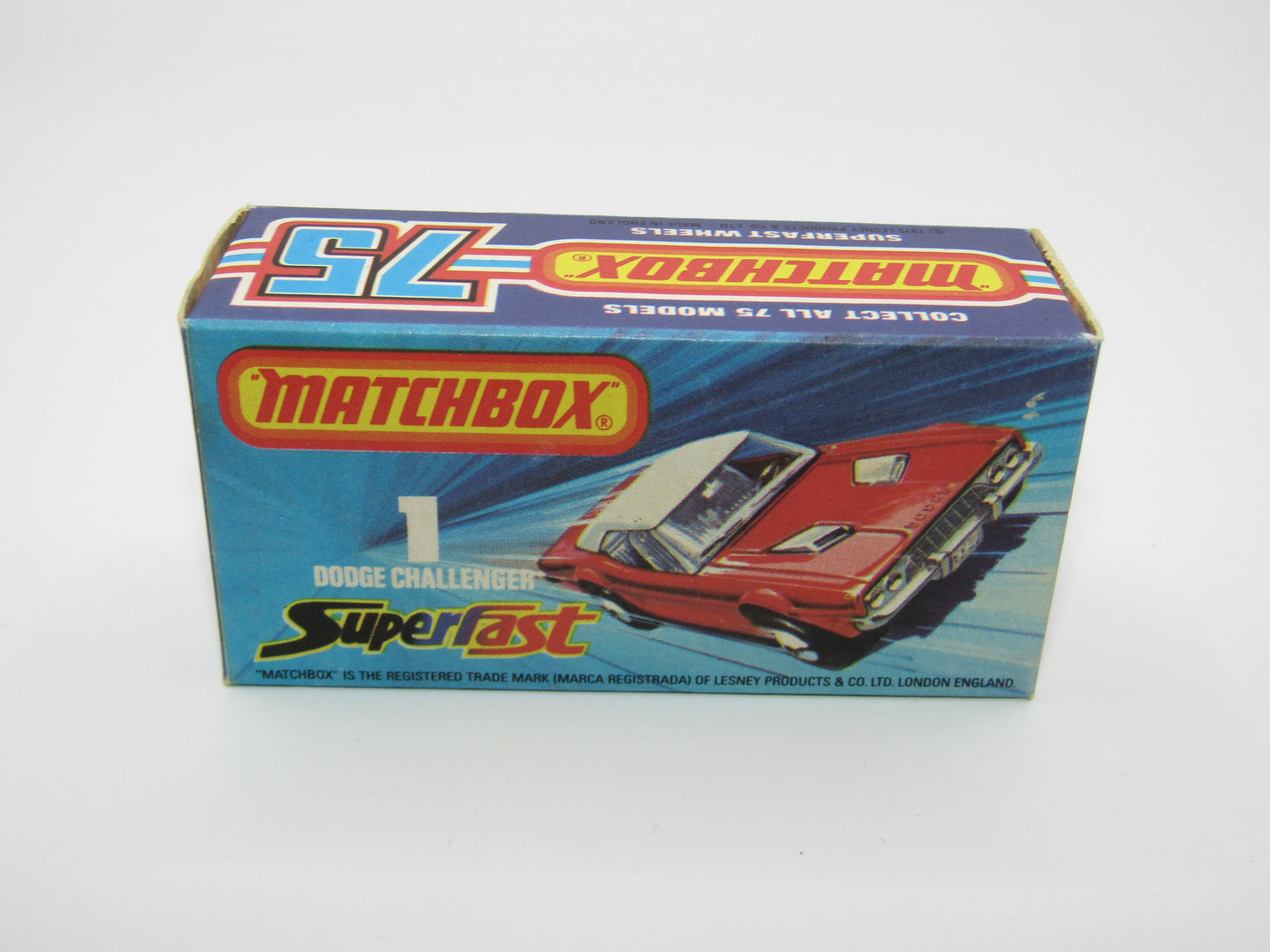 Matchbox Superfast 1C Dodge Challenger Light Blue Clear Windows