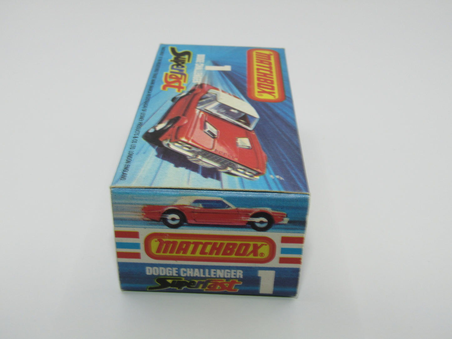 Matchbox Superfast 1C Dodge Challenger Light Blue Clear Windows