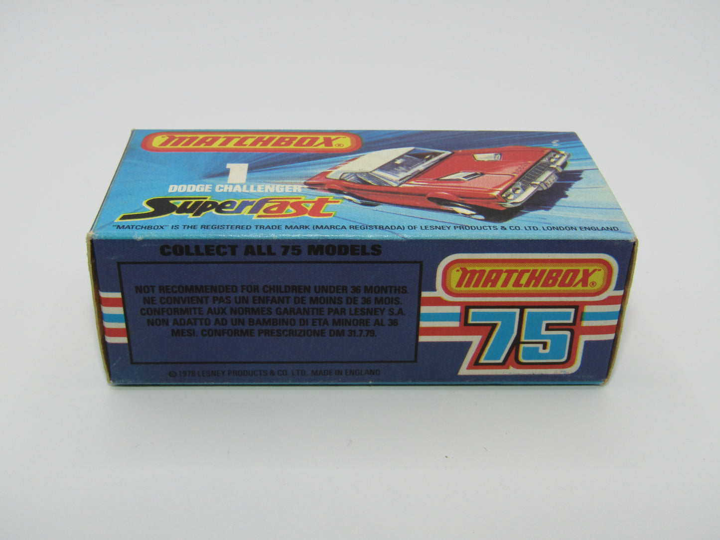 Matchbox Superfast 1C Dodge Challenger Light Blue Clear Windows
