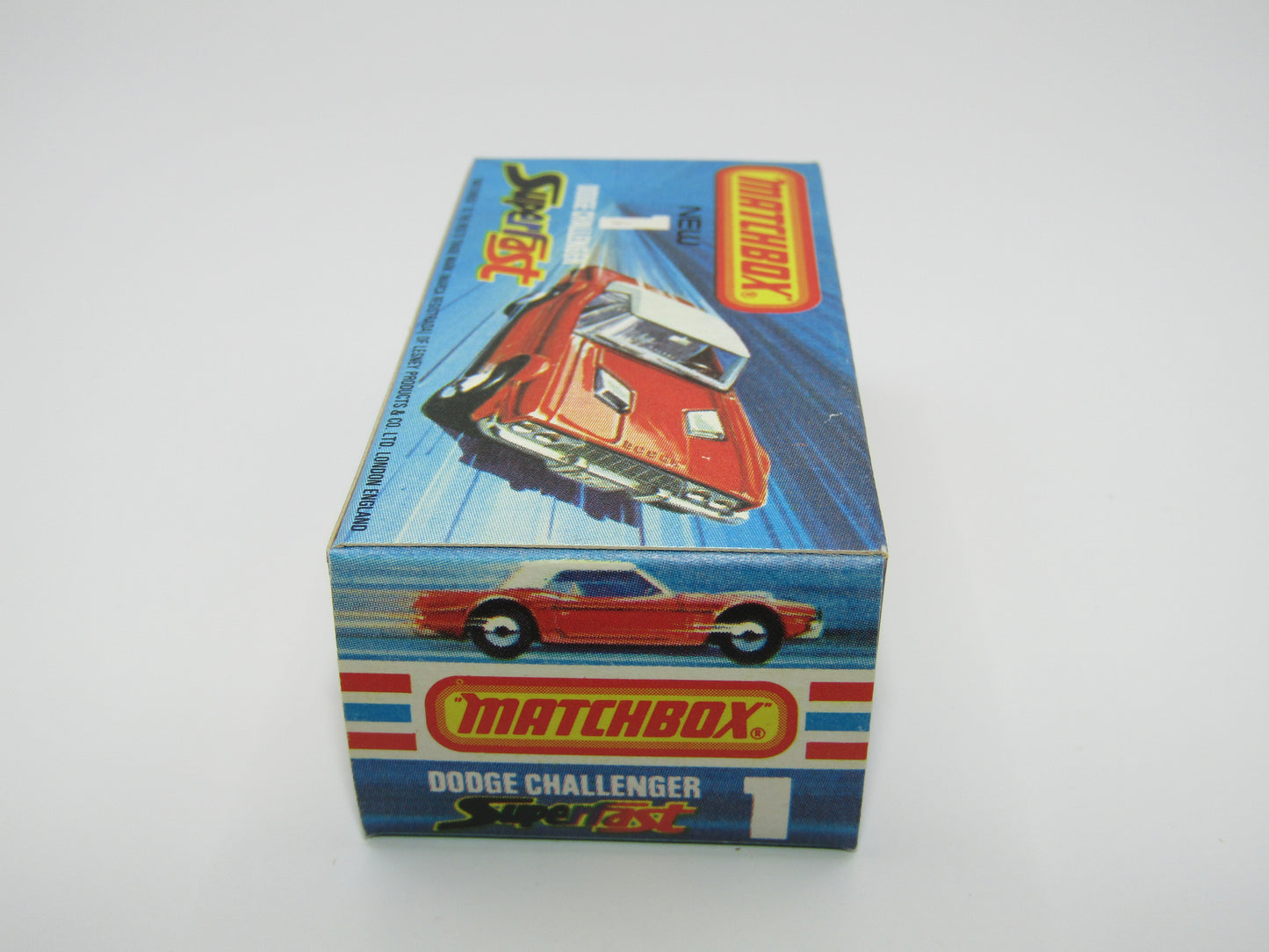 Matchbox Superfast 1C Dodge Challenger DARK BLUE Clear Windows