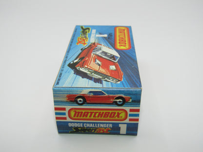 Matchbox Superfast 1C Dodge Challenger DARK BLUE Clear Windows