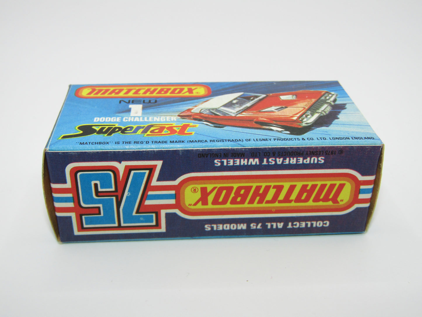Matchbox Superfast 1C Dodge Challenger DARK BLUE Clear Windows