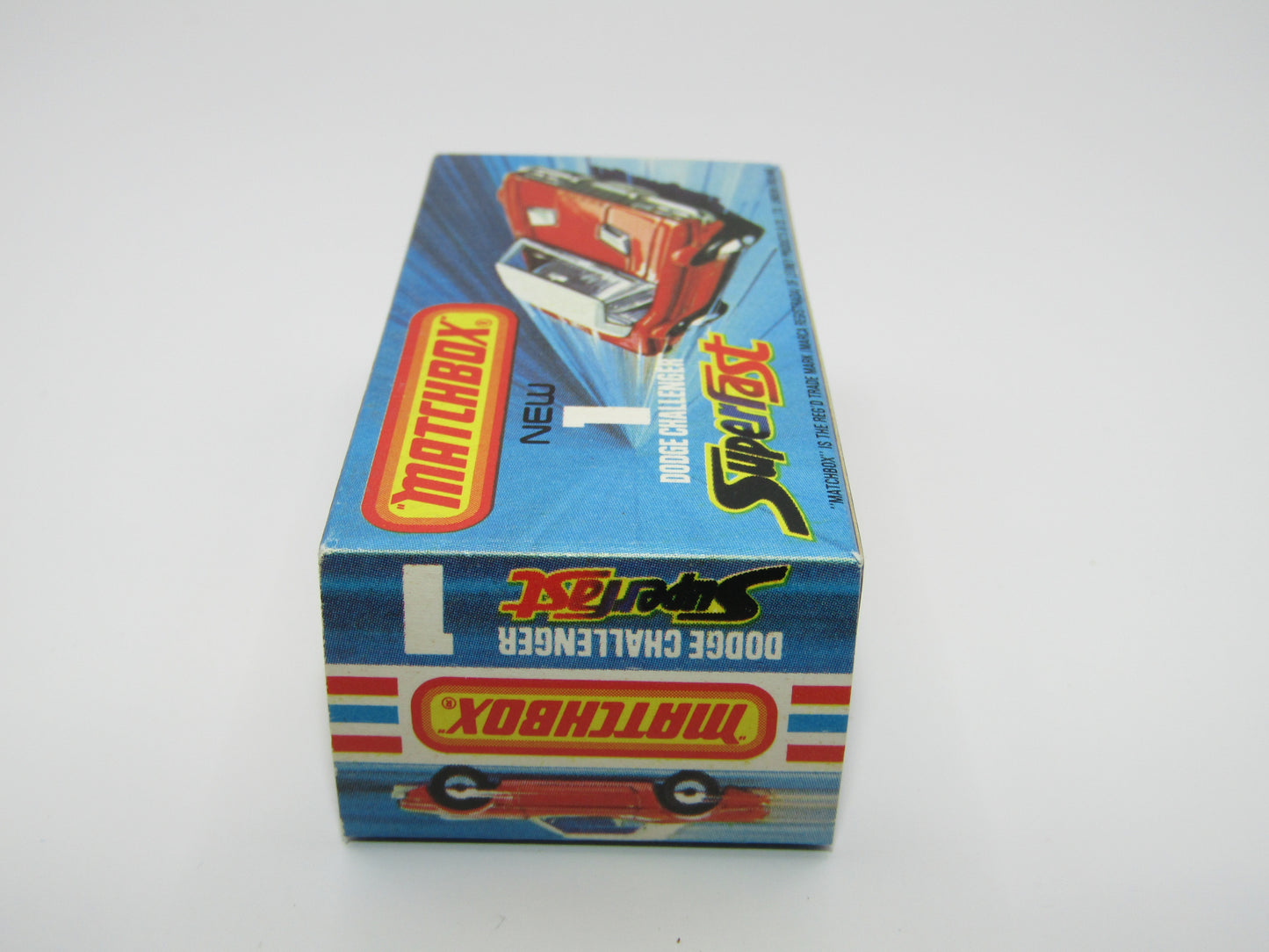 Matchbox Superfast 1C Dodge Challenger Red, RED INTERIOR SMOKE Windows