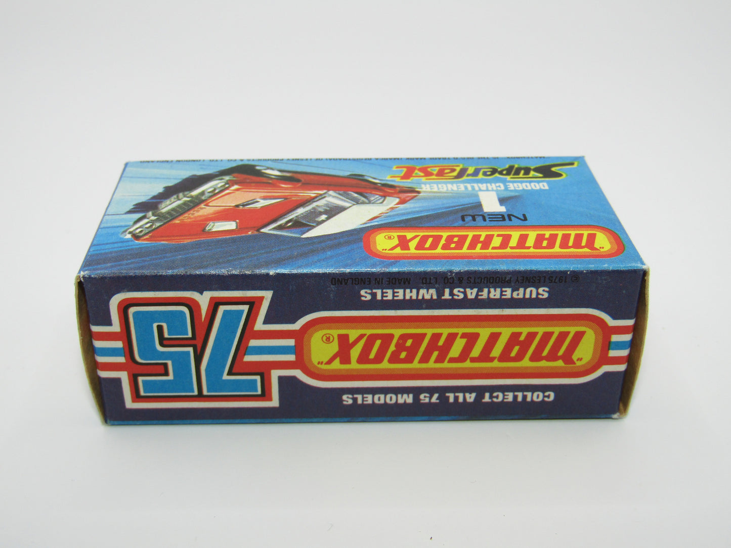 Matchbox Superfast 1C Dodge Challenger Red, RED INTERIOR SMOKE Windows