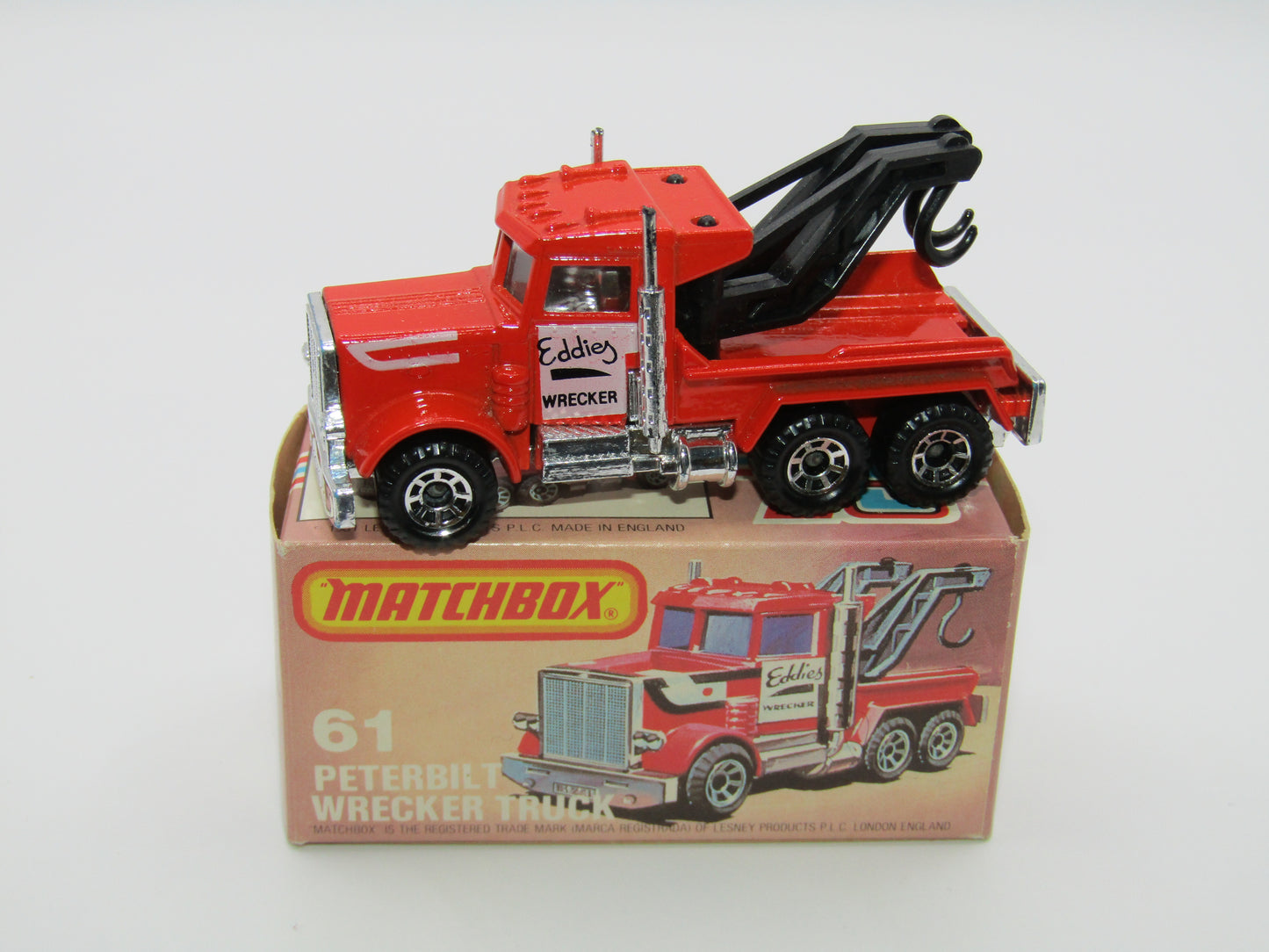 Matchbox Superfast 61C Peterbilt Wrecker Truck CLEAR Windows ENGLAND Base