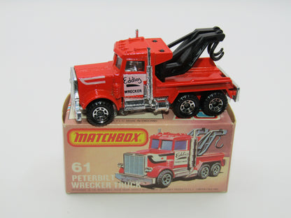 Matchbox Superfast 61C Peterbilt Wrecker Truck CLEAR Windows ENGLAND Base