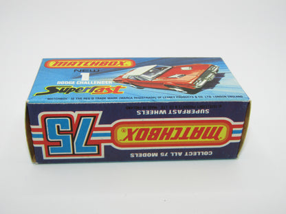 Matchbox Superfast 1C Dodge Challenger Red, RED INTERIOR SMOKE Windows