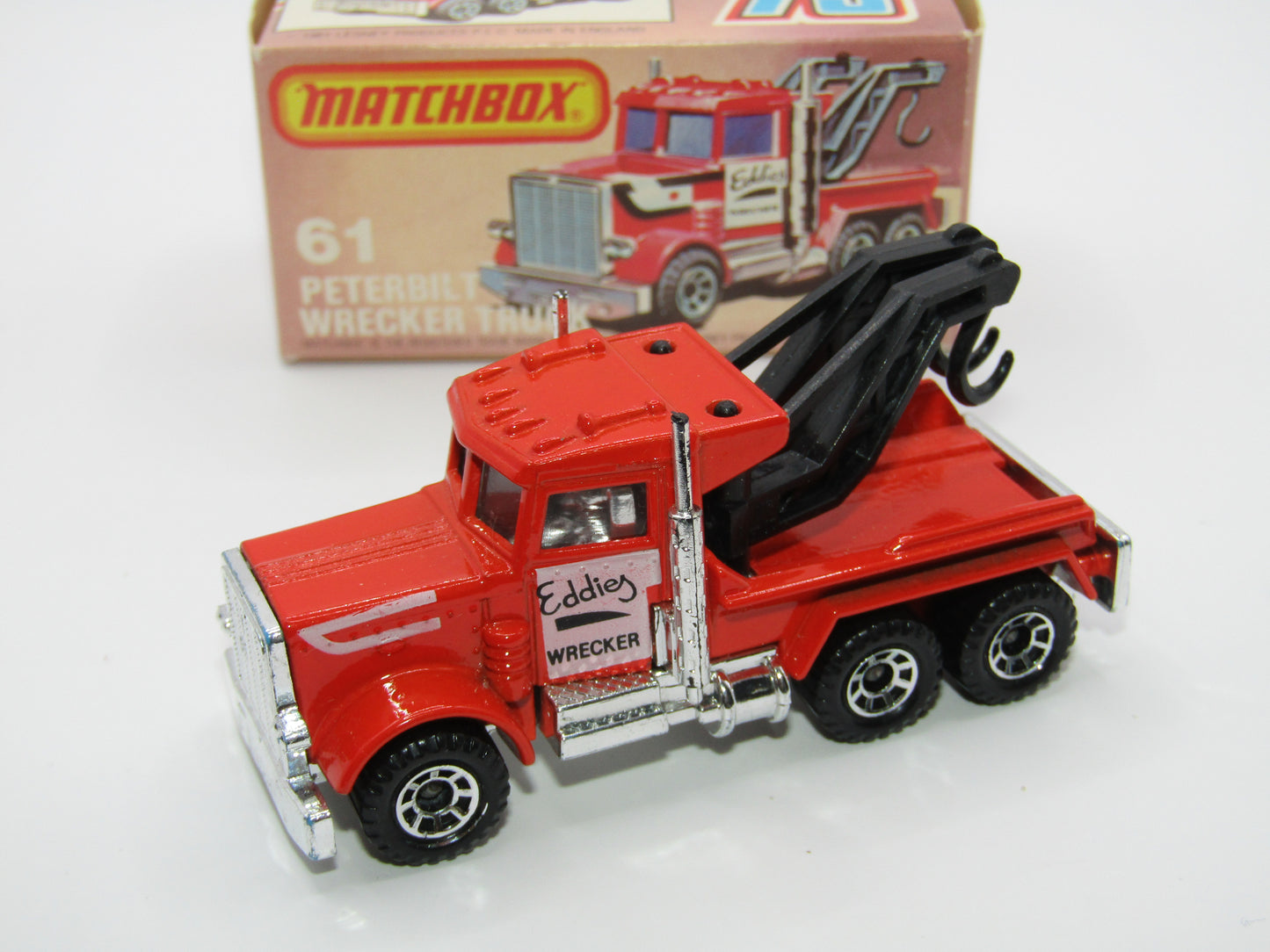Matchbox Superfast 61C Peterbilt Wrecker Truck CLEAR Windows ENGLAND Base