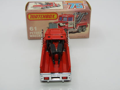 Matchbox Superfast 61C Peterbilt Wrecker Truck CLEAR Windows ENGLAND Base