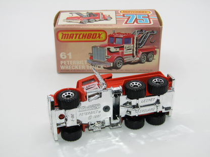 Matchbox Superfast 61C Peterbilt Wrecker Truck CLEAR Windows ENGLAND Base
