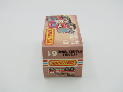 Matchbox Superfast 61C Peterbilt Wrecker Truck CLEAR Windows ENGLAND Base