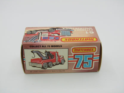 Matchbox Superfast 61C Peterbilt Wrecker Truck CLEAR Windows ENGLAND Base